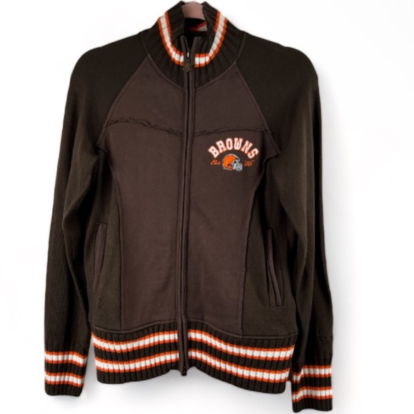 Touch by Alyssa Milano Jackets & Blazers - Touch By Alyssa Milano Women’s Cleveland‎ Browns Sweater Zip Up Jacket Size XL